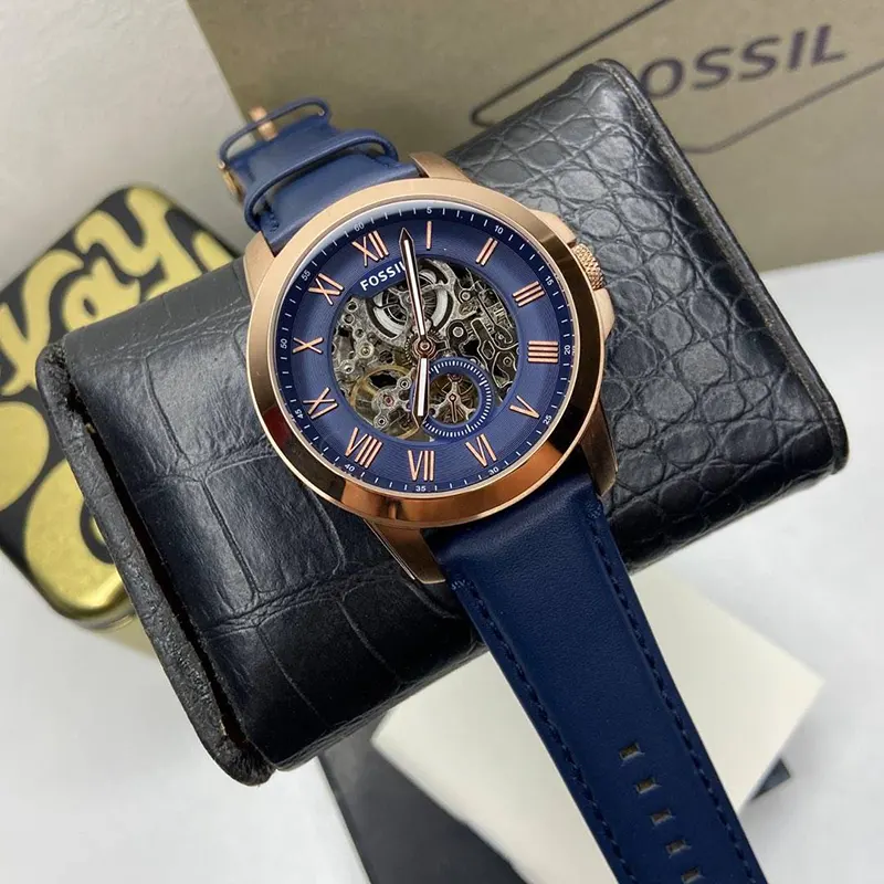 Fossil Grant Automatic Black Skeleton Dial Men's Watch | ME3054